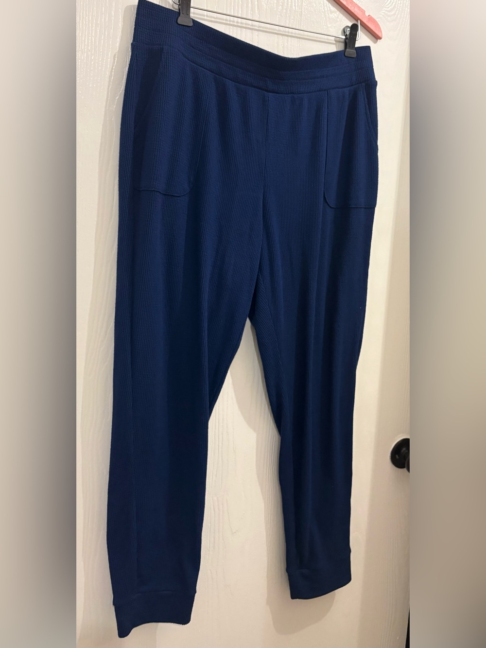 ZUDA blue waffle knit jogger pants Large